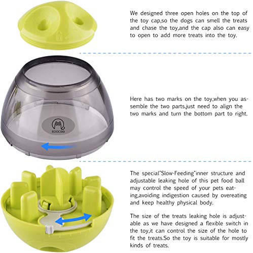 EooCoo Alimentador de Comida para Perros, Pet Slow Eating Bowl, Divertido Juguete de forrajeo para Perros, Verde