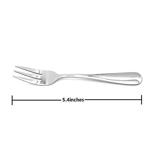 ERCENTURY Tenedores de acero inoxidable, de ensalada, de postre, de aperitivos, tamaño: 14 cm