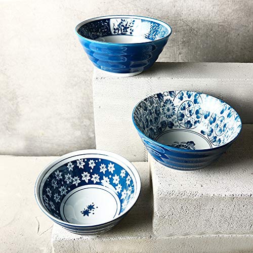 ERCZYO Flor tazón de cerámica tazón de Ramen japonés tarrina Restaurante Retro Cuencos Sopa de Fideos (Color : Maple Leaf, Size : 7 Inches)