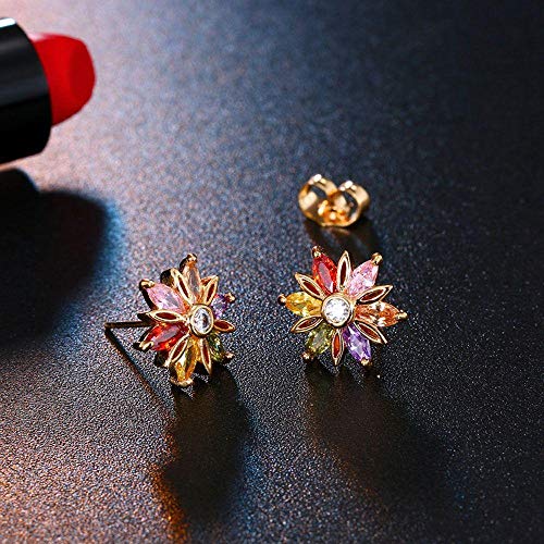 Erin Moda Colorida Estrella De 12 Puntas Aretes Pendientes Accesorios De Joyería Femenina Pendientes De Circón Regalo De Joyería