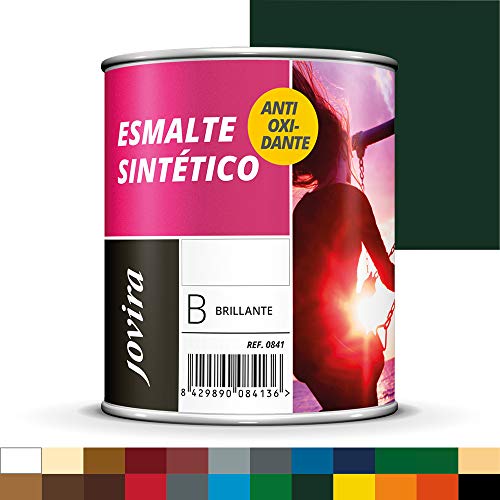 ESMALTE SINTÉTICO ANTIOXIDANTE BRILLO. Protección y decoración de superficies de acero, hierro y madera. (750ML, VERDE CARRUAJES)