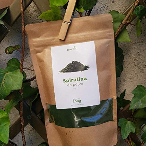 Espirulina ecológica en polvo 200gr Carefood 100% Orgánica | Alga Spirulina Platensis Apta para veganos | Superalimento Ecológico