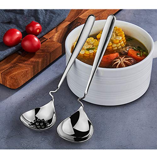 Espumadera de Cocina Sopa de acero inoxidable Cuchara colador con manijas de flexión de grado comercial cuchara de la porción, herramienta de la cocina for el restaurante o la cocina casera, con acaba