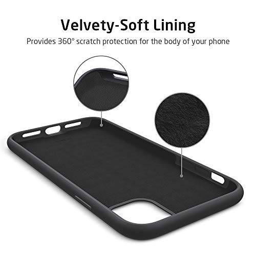 ESR Funda Blanda Compatible con iPhone 11, Carcasa de Silicona Líquida Suave con Agarre Cómodo y Protector de Pantalla y Cámara, Absorbe de los Golpes para iPhone 11 6,1”, Negro, Serie Yippee