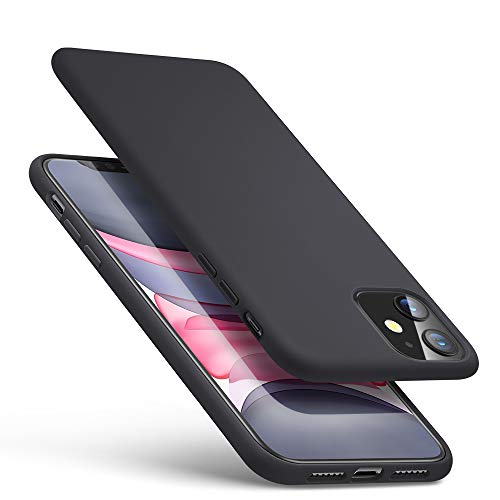 ESR Funda Blanda Compatible con iPhone 11, Carcasa de Silicona Líquida Suave con Agarre Cómodo y Protector de Pantalla y Cámara, Absorbe de los Golpes para iPhone 11 6,1”, Negro, Serie Yippee