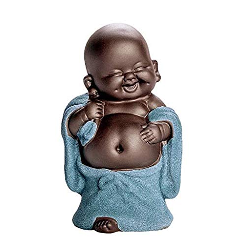 Estatua de Buda Púrpura de arena Tiny estatua linda de Buda Monk Estatuilla creativa del bebé Crafts muñecas ornamentos del regalo de la obra clásica china delicadas artes de cerámica y manualidades A