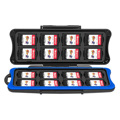 Estuche Para Cartuchos de Nintendo Switch, Funda de Juegos Switch de Keten Impermeable Antigolpes y Para Tarjetas de Memoria SD, 32 Ranuras para 16 Cartuchos de Juegos Switch y 16 tarjetas Micro SD