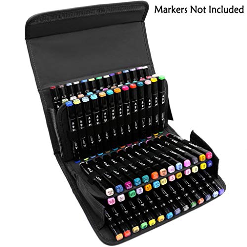 Estuche para Rotuladores con 80 Orificios, Estuche de Almacenamiento, Estuche para Marcadores, Estuche para Llevar, Estuche de Exhibición para Marcador de Color, Resaltador, Lápiz Labial, Organizado