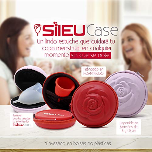 Estuche SileuCase para copas menstruales – Ideal para llevar tu tampón o copa menstrual de forma elegante y discreta en tu bolso o para viajes - Grande, 10 cm - Rosa