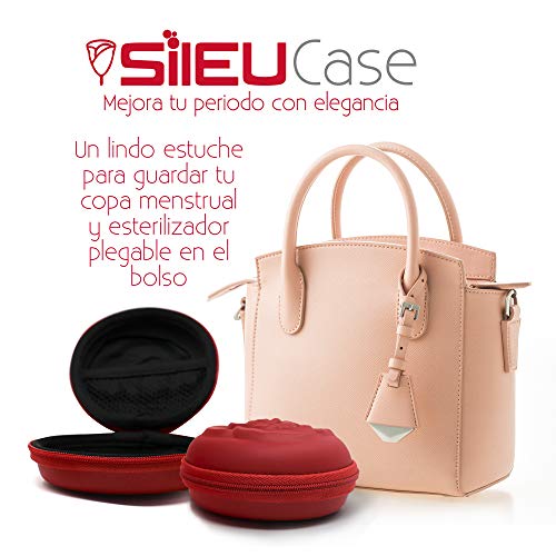 Estuche SileuCase para copas menstruales – Ideal para llevar tu tampón o copa menstrual de forma elegante y discreta en tu bolso o para viajes - Grande, 10 cm - Rosa