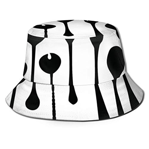 EU Spoones Forks Vajilla Unisex Bucket Hat Summer Fisherman Cap