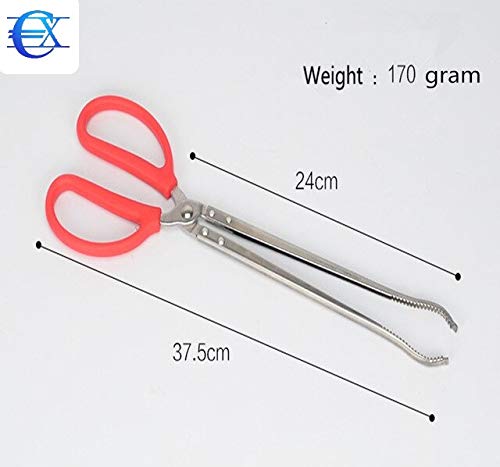 EUROXANTY® Pinza para Coger Cangrejos | Pinza para Barbacoa | Pinza Marisco | Pinza Antedeslizante | Playa | Acero Inoxidable | 38cm |