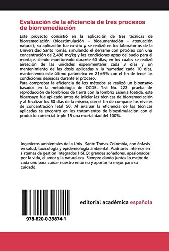 Evaluación de la eficiencia de tres procesos de biorremediación: en suelos contaminados con petróleo, mediante la determinación de la concentración letal 50 (CL50) en eisenia foetida (lombricidae)