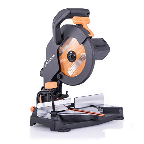 EVOLUTION POWER TOOLS R210CMS Sierra ingletadora fabricada de un compuesto multimaterial, 230 V, 210 mm