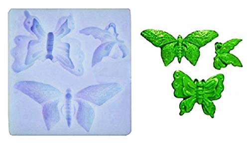 EVRYLON 3 Mariposas Molde de Silicona Pasta de azúcar Pasteles Fondant panqueques Magdalenas