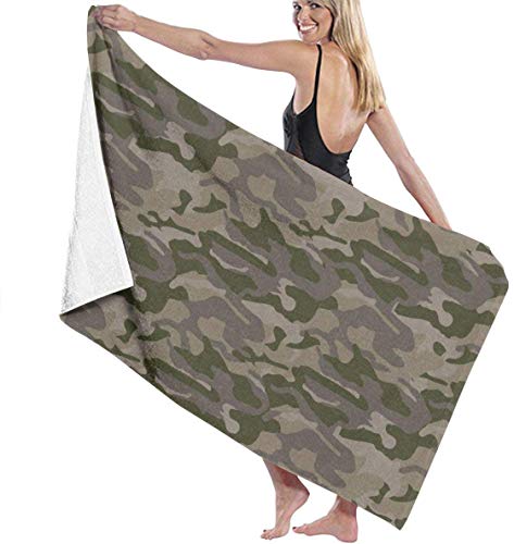 Ewtretr Toalla de Playa Military Camouflage Adult Microfiber Beach Towel Large 31x51 Inch Quick Dry Highly Absorbent Multipurpose Use Pool Towel for Women Men Hotel Home Ideas Decoration