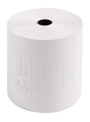 Exacompta 43828E - Caja de 20 bobinas para caja (80 x 80 mm, papel térmico 55 g/m2, sin Phenol, color blanco