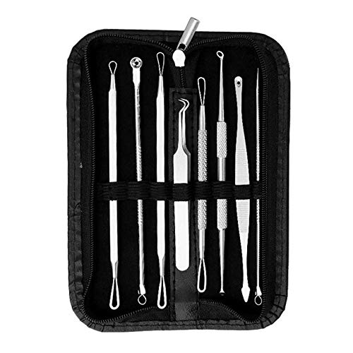 Extractor de Puntos Negros Kit De composición doble 8PCS La eliminación del acné inoxidable Agujas Conjunto removedor de la espinilla de la espinilla del acné herramienta 8pc Kit de tratamiento de Man