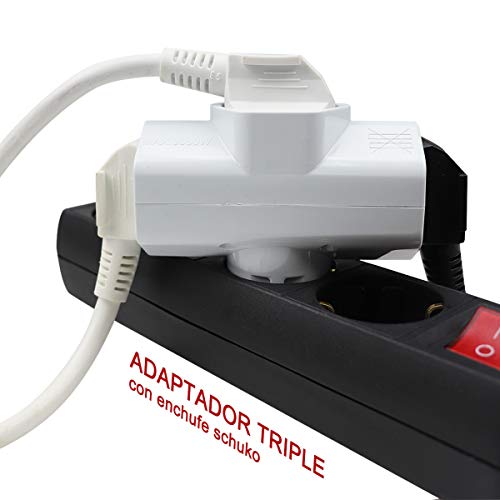 Extrastar Adaptador Triple Schuko 16 A 250v 3680W G02103 2 paquetes