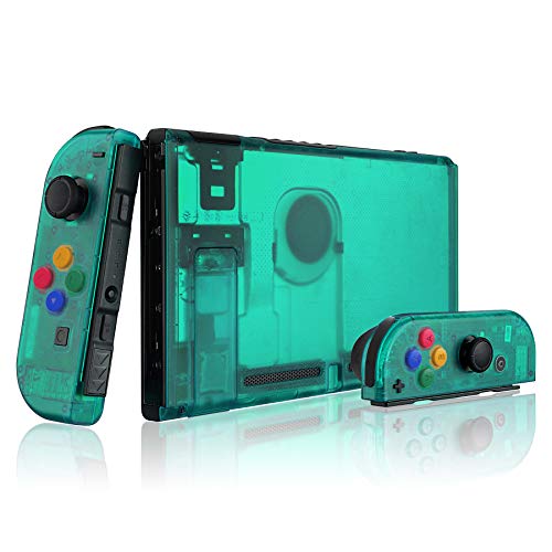 eXtremeRate Carcasa Completa para Nintendo Switch Funda Cubierta Trasera para Consola de Switch,Case de Agarre y Botones Coloridos para Joy-con de Nintendo Switch Shell de Bricolaje(Verde Esmeralda)