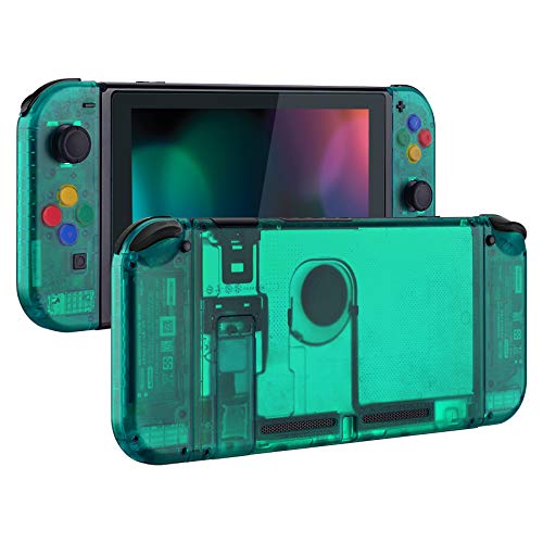 eXtremeRate Carcasa Completa para Nintendo Switch Funda Cubierta Trasera para Consola de Switch,Case de Agarre y Botones Coloridos para Joy-con de Nintendo Switch Shell de Bricolaje(Verde Esmeralda)