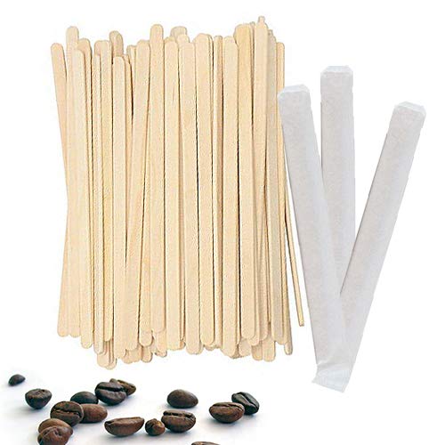 Exxens - Paletas de café biodegradables de madera, 500 unidades, palillos desechables para hacer café en vasos