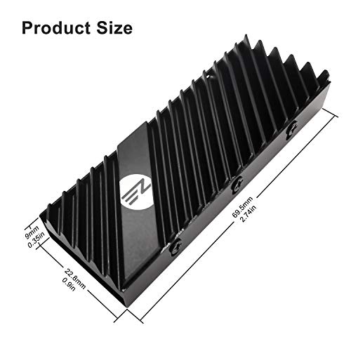 EZDIY-FAB M.2 2280 SSD, disipador de calor de doble cara, enfriador SSD de alto rendimiento para PCIE NVME M.2 SSD o SATA M.2 SSD- Negro