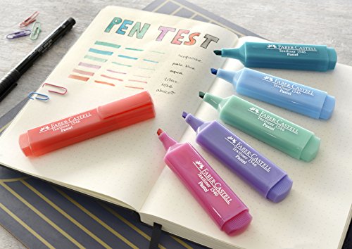 Faber-Castell 154681 - Estuche con 8 marcadores fluorescentes tonos pastel Textliner 1546, colores surtidos