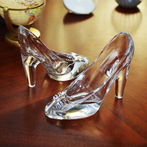 Fablcrew - Zapatos de Cenicienta de Cristal Transparente, Zapatos de tacón Alto, Colgante, Zapatilla de Cristal, Adornos, decoración de Fiesta de Boda, Regalo para niños y niñas