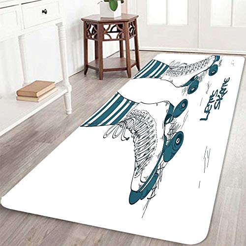 FAIEK Alfombras De Pasillo polea Largas Moquetas Largo Entrada Felpudos Patrón 3D Anti-desvanecimiento Anti-Sucio Aplicar para Ventana De Bahia Dormitorio Sala Lavable Cortable 50x80cm