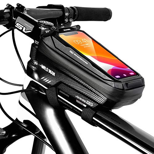 Faireach Bolsa Manillar con Soporte Móvil para Telefono Bicicleta, Bolsa Bici, Bolso Bicicleta Impermeable y con Ventana para Pantalla Táctil, para iPhone, Samsung y Otros Smartphones de hasta 6,5''