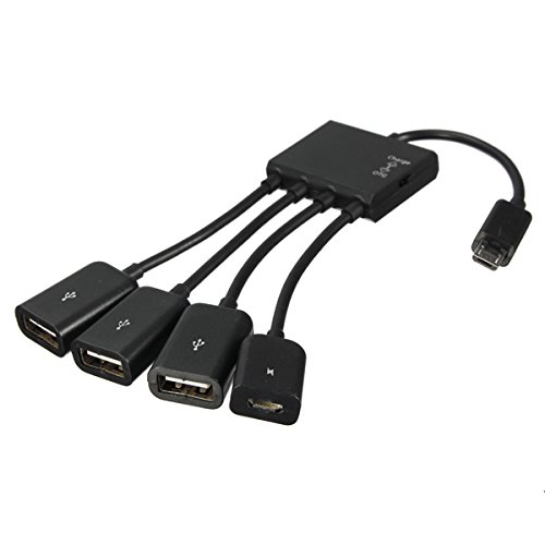 FamilyMall(TM 4 Puertos USB Micro Alimentación Carga OTG Hub Cable Adaptador para HTC LG S4 Galaxy Tab 3