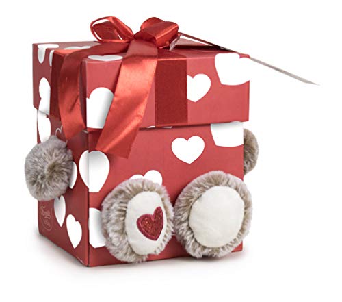 Famosa Softies - Happy Valentine, Oso de peluche de 32cm con caja de regalo sorpresa (Famosa 760017470)