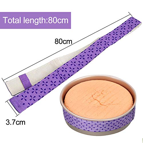 FANDE Tiras para Hornear, 2 Pcs Bake Even Strip, Tiras de Repostería para Hornear, Tira de Pastel Ajustable, Cinturón de Algodón Grueso para Bandeja de Horno (80 * 3.7 cm)