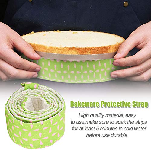 FANDE Tiras para Hornear, 2 Pcs Bake Even Strip, Tiras de Repostería para Hornear, Tira de Pastel Ajustable, Cinturón de Algodón Grueso para Bandeja de Horno (80 * 3.7 cm)