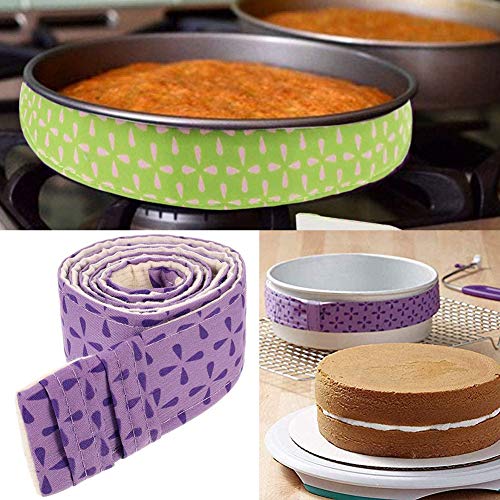 FANDE Tiras para Hornear, 2 Pcs Bake Even Strip, Tiras de Repostería para Hornear, Tira de Pastel Ajustable, Cinturón de Algodón Grueso para Bandeja de Horno (80 * 3.7 cm)