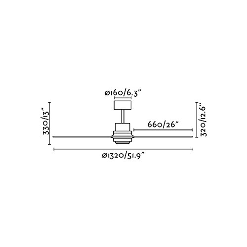 Faro Barcelona 33373 - LANTAU Ventilador de techo sin luz níquel ø132cm n/m 3 Palas Pino