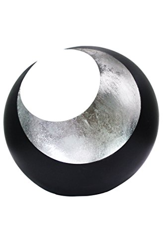 Farol portavelas Oriental de Metal - Candelabro para el jardín - Decorativo para la Mesa - Moon Plata - transmite Buen Ambiente - Pasa un Buen rato en el jardín