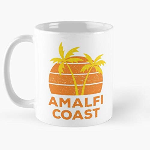 FashionNut Vacation Souvenir I Sorrentine Italy Coast Peninsula Honeymoon Love Amalfi La Mejor Taza de café de cerámica de mármol Blanco de 11 oz