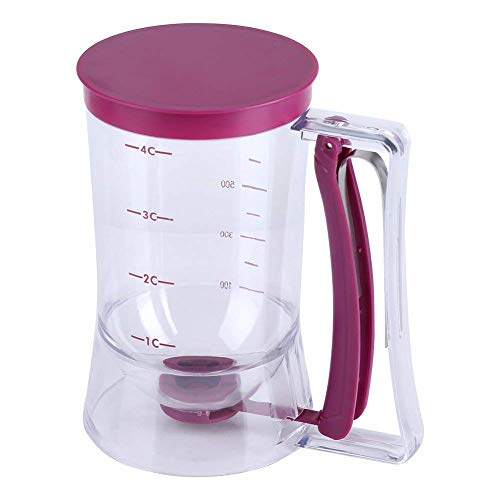 Fdit 900ml Dispensador de Masa Taza Herramienta de Horneado Ideal para Cupcakes Muffins Creeps Tarta Waffles con Etiqueta de Medición Socialme-EU