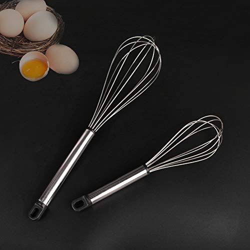 Feelava Varilla para Batir de Acero Inoxidable,3 Batidor Set Batidora de Acero Inoxidable Batidor Manual de Acero Inoxidable Varillas de batir de Balloon Whisk Batidora(8in+10in+12in)