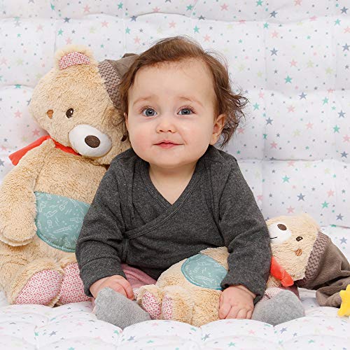 Fehn – Oso de peluche suave para agarrar, sentir y achuchar, para bebés y niños pequeños a partir de 0 meses multicolor Oso, Bruno