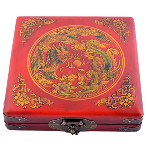 Feng Shui Chino dragón y Phoenix brújula Luo Pan herramienta + libre Mxsabrina rojo pulsera de cadena H1022