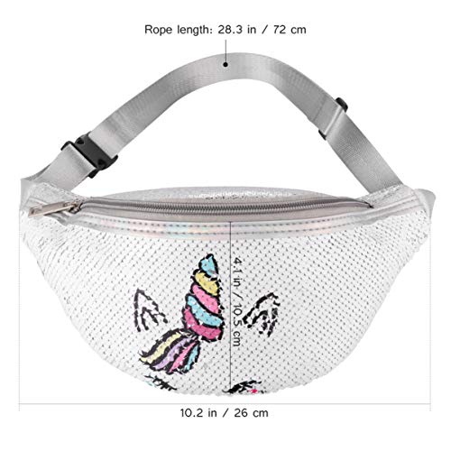 FENICAL riñonera Unicornio cinturón riñonera Bolso de Pecho Flip Lentejuelas riñonera para niñas Mujeres