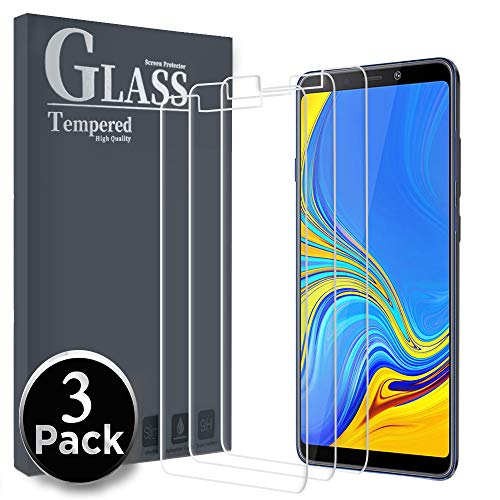 Ferilinso [3 Piezas Protector de Pantalla para Samsung Galaxy A9 2018, Cristal Templado Samsung Galaxy A9 2018 Vidrio Templado, [Compatible con la Funda][2.8d Borde Redondo] [Alta Definición]