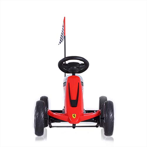 Ferrari Licencia Oficial Go Kart Pedales Coche de Pedales para Niños y Ruedas Deportes Juguete de Carreras en Ruedas de EVA de 3 - 6 Años en Rojo