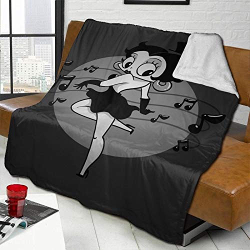 fgjfdjj Manta cómoda de Baile Betty Boop - Ultra Suave y esponjosa - Mantas de Felpa para sofá Cama y Sala de Estar - Otoño Invierno