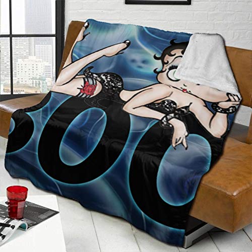 fgjfdjj Manta de Lana de Betty Boop Boo, Manta de Felpa Suave y esponjosa para Cama, sofá, Silla, Sala de Estar