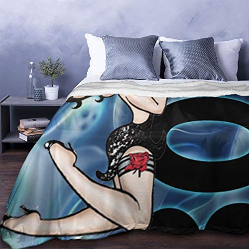 fgjfdjj Manta de Lana de Betty Boop Boo, Manta de Felpa Suave y esponjosa para Cama, sofá, Silla, Sala de Estar