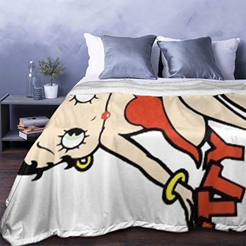 fgjfdjj Manta de Lana de Betty Boop, Manta de Felpa Suave y esponjosa para Cama, sofá, Silla, Sala de Estar